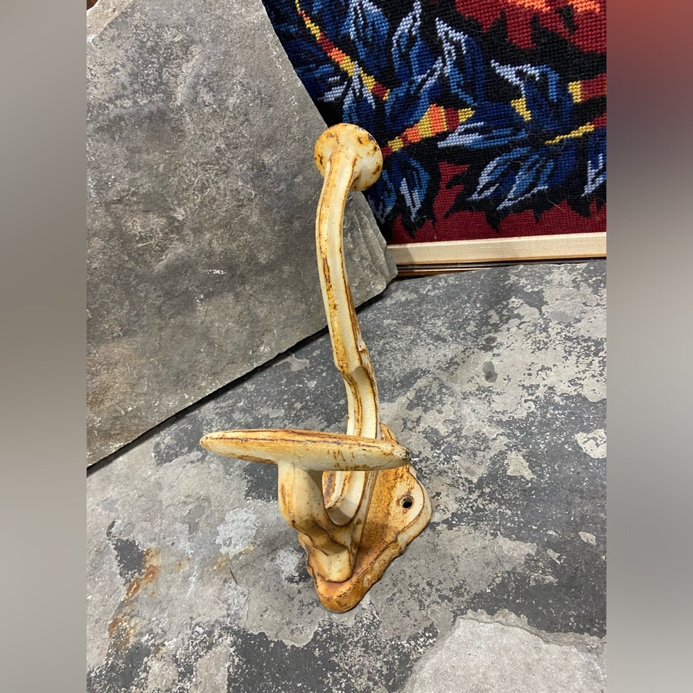 Antique Iron Rustic Coat Hook with Distressed Paint
